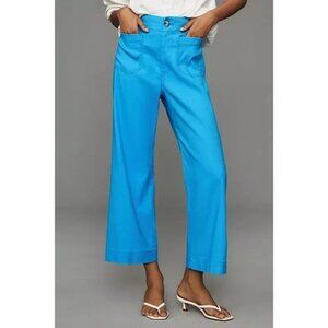 FINAL PRICE - NWT - Anthropologie Maeve The Colette Cropped Wide-Leg Pants Linen